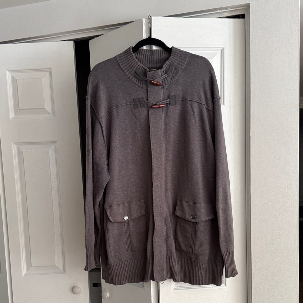 Society of one  Men Brown Toggle Cardigan Sweater  size2 xl